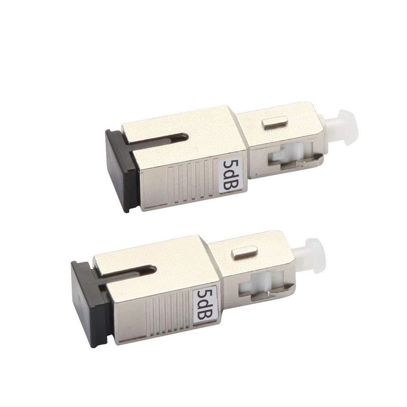 HYFIBER 2 Pack 5dB SC Fiber Optic Attenuator, Single Mode Fixed in-Line Fiber Attenuator, SM SC/UPC Male to Female, dB Options: 3dB, 5dB, 7dB, 10dB - Image 1